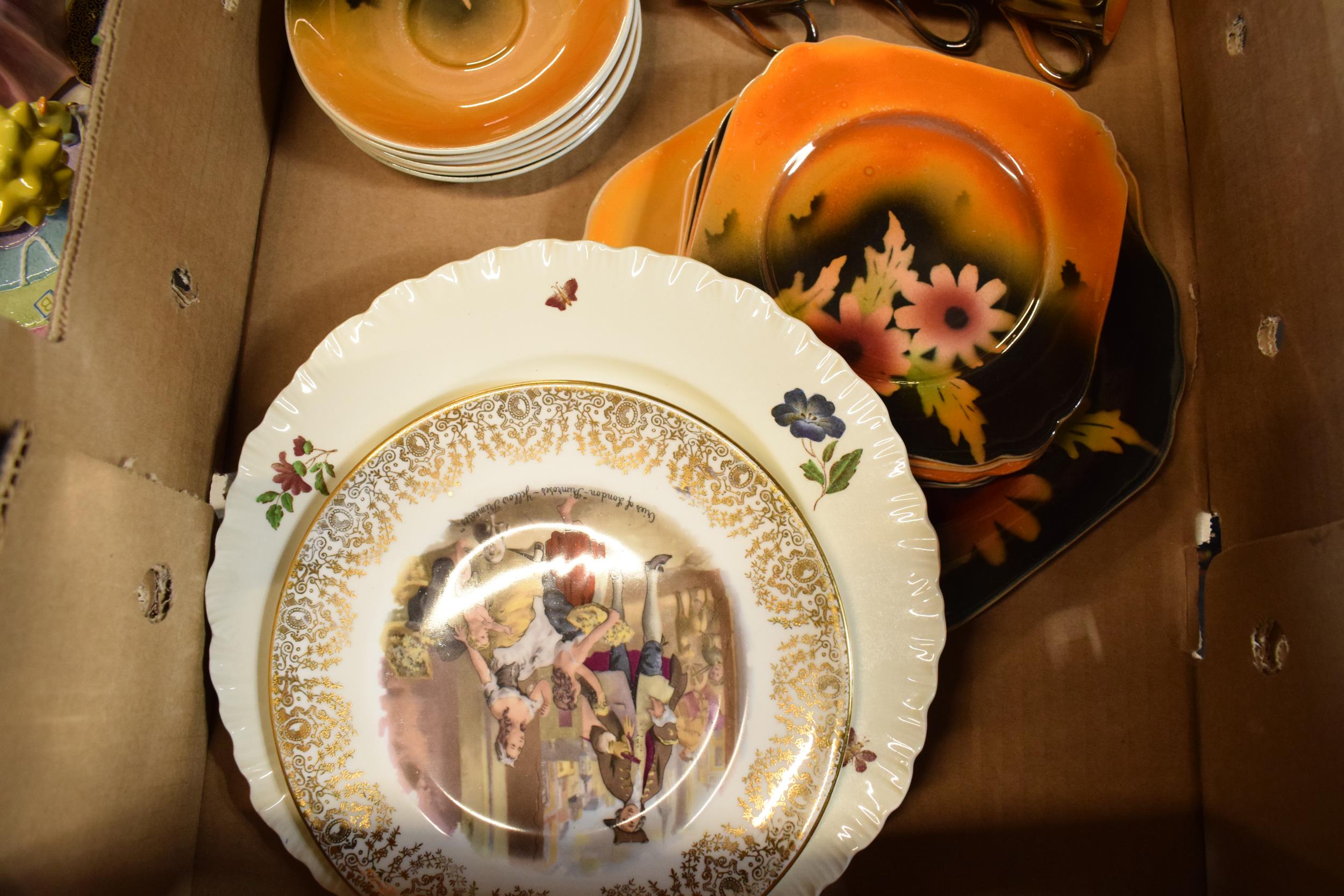 A collection of Empire Ware orange lustre tea set decorated with a floral design to include 6 - Image 3 of 6