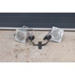 A trio of metal stage lights together with a wall light fitting (4). All untested.