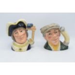 Large Royal Doulton character jugs to include The Busker D6775 and Dick Whittington D6846 (2). In
