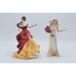 Royal Doulton Figure of the Year Belle HN3703 together with Goebel figure Her Treasured Day 1925 (2)