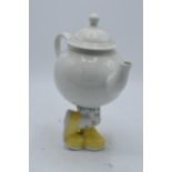 An unusual Carlton Ware teapot standing with crossed legs. 22cm tall. In good condition with no