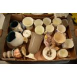 A mixed collection of items to include Wedgwood, 19th century pottery, coronation mugs, a floral
