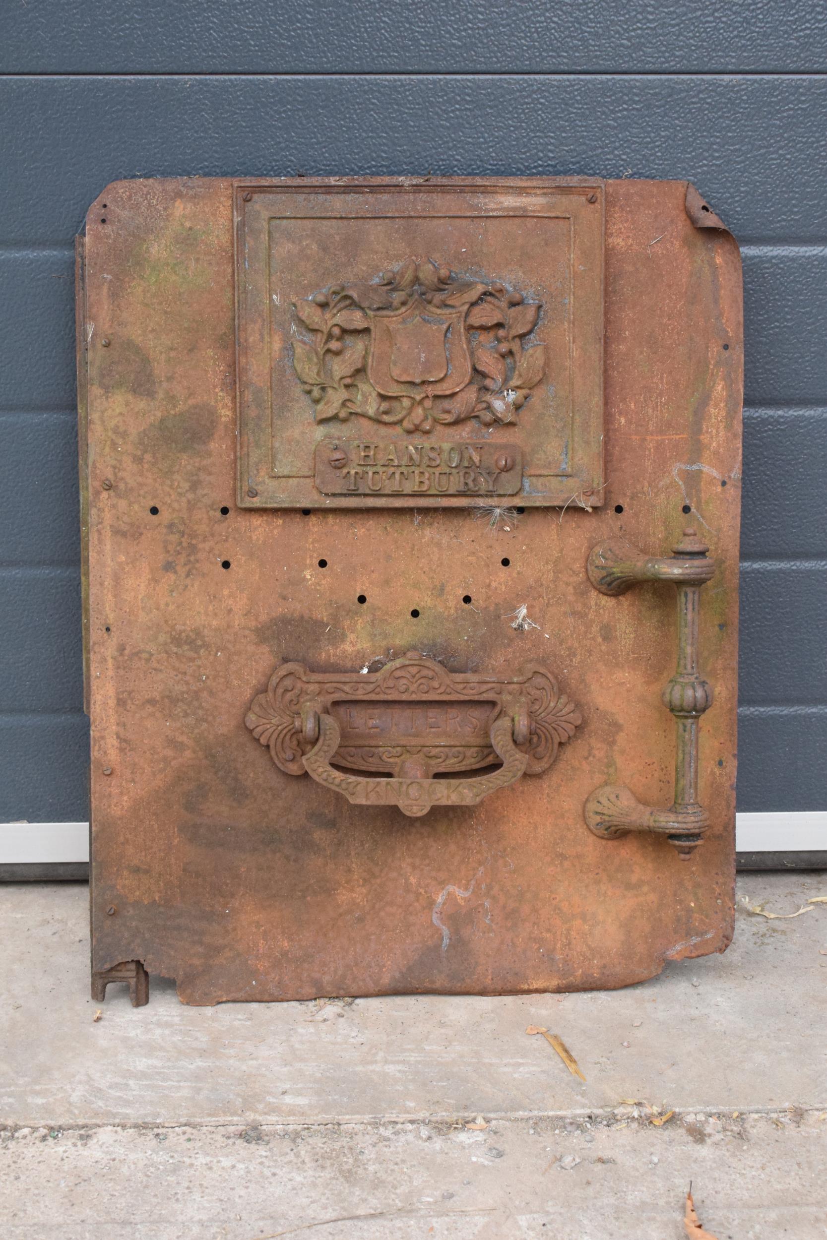 An interesting late 19th century cast metal door (possibly for a furnace / oven) with 'Hanson