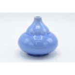 Pilkingtons Royal Lancastrian unusual shaped squat / onion vase decorated in a speckled blue