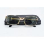 A pair of Viennaline gold plated vintage sunglasses fitted with prescription lenses in case.