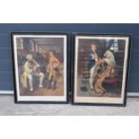 A pair of coloured prints, circa late 19th century, in hogarth frames depicting 'Wellington's