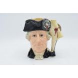 Large Royal Doulton double-sided character jug of George III / George Washington D6749. 6514/9500.