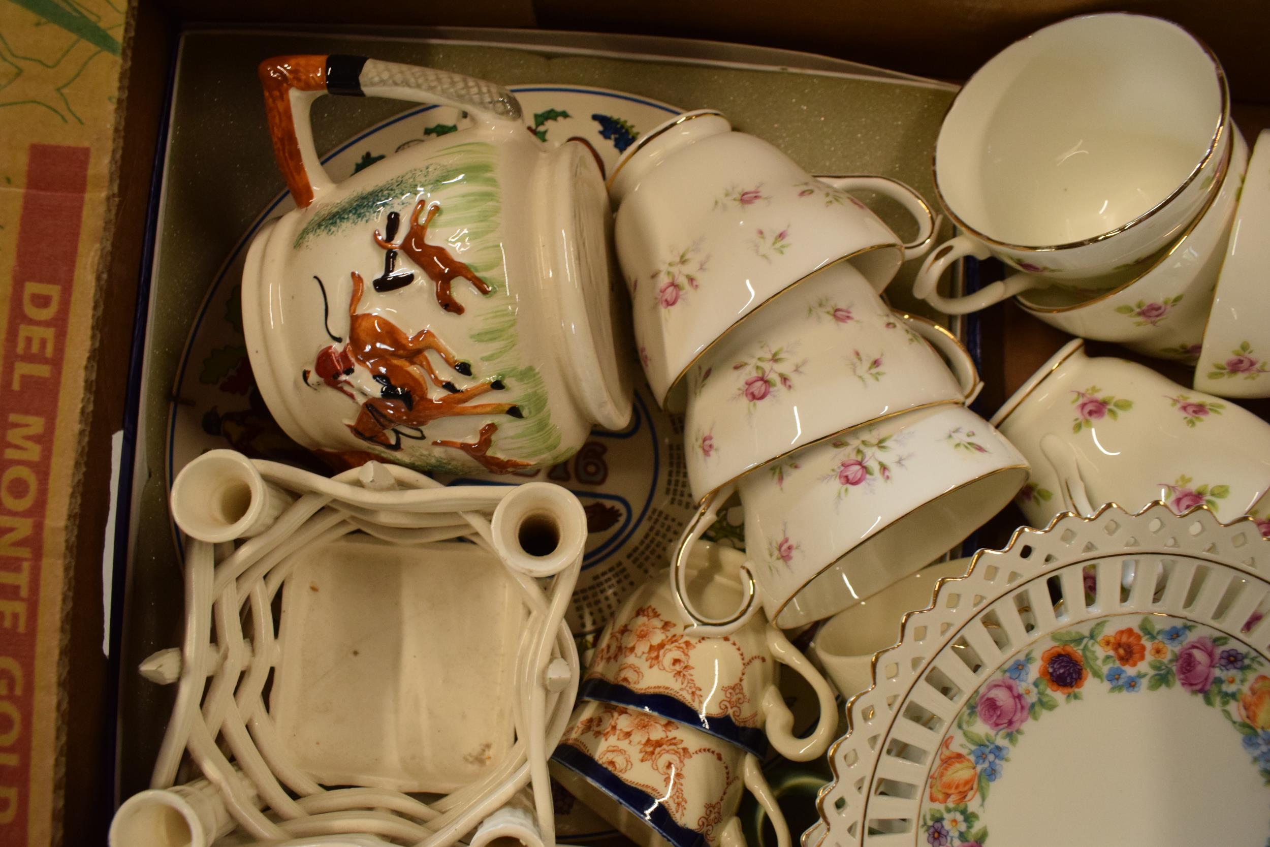 A mixed collection of items to include Wedgwood, 19th century pottery, coronation mugs, a floral - Image 8 of 11