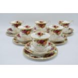 A collection of Royal Albert Old Country Roses items to include 6 trios (missing 2 saucers)(16