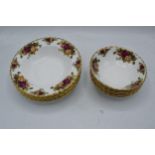 A collection of Royal Albert Old Country Roses items to include 6 x 16cm diameter bowls and 6 x 21cm
