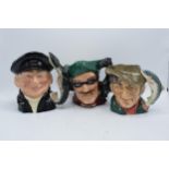Large Royal Doulton character jugs to include The Paocher, Dick Turpin and Lobsterman (3). In good
