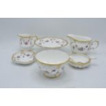 Royal Crown Derby items to the Royal Antoinette pattern to consist of a tazza, milk jug, cream