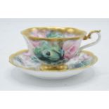 Royal Albert cup and saucer (duo) in the Summer Bounty series 'Jade' (2). In good condition with