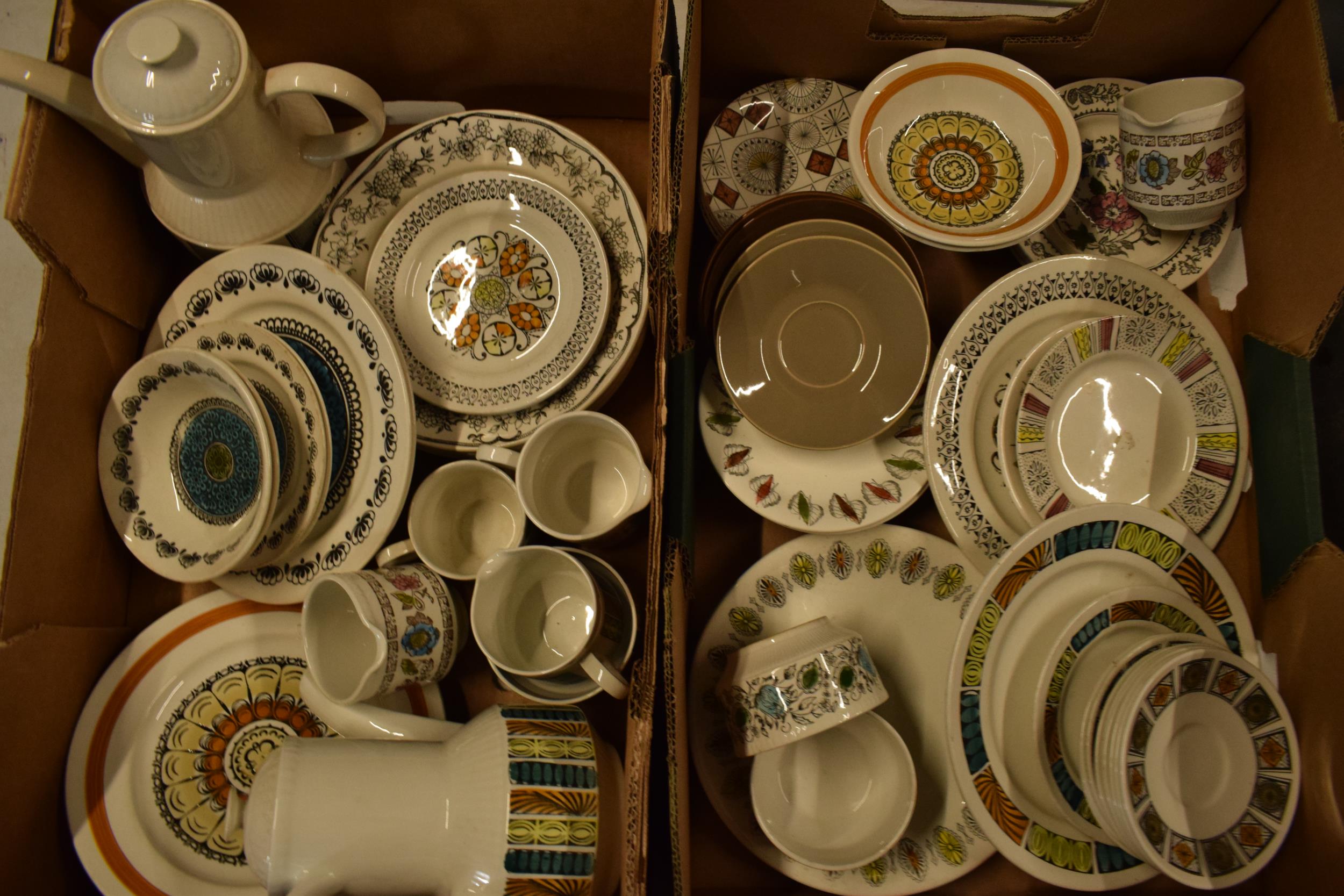 A large collection of vintage mid century Broadhurst Ironstone Kathie Winkle tea and dinner ware