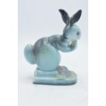 Beswick model of a seated Rabbit 316 in an early blue glaze. 17cm tall. In good condition with no