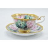Royal Albert cup and saucer (duo) in the Summer Bounty series 'Jade' (2). In good condition with