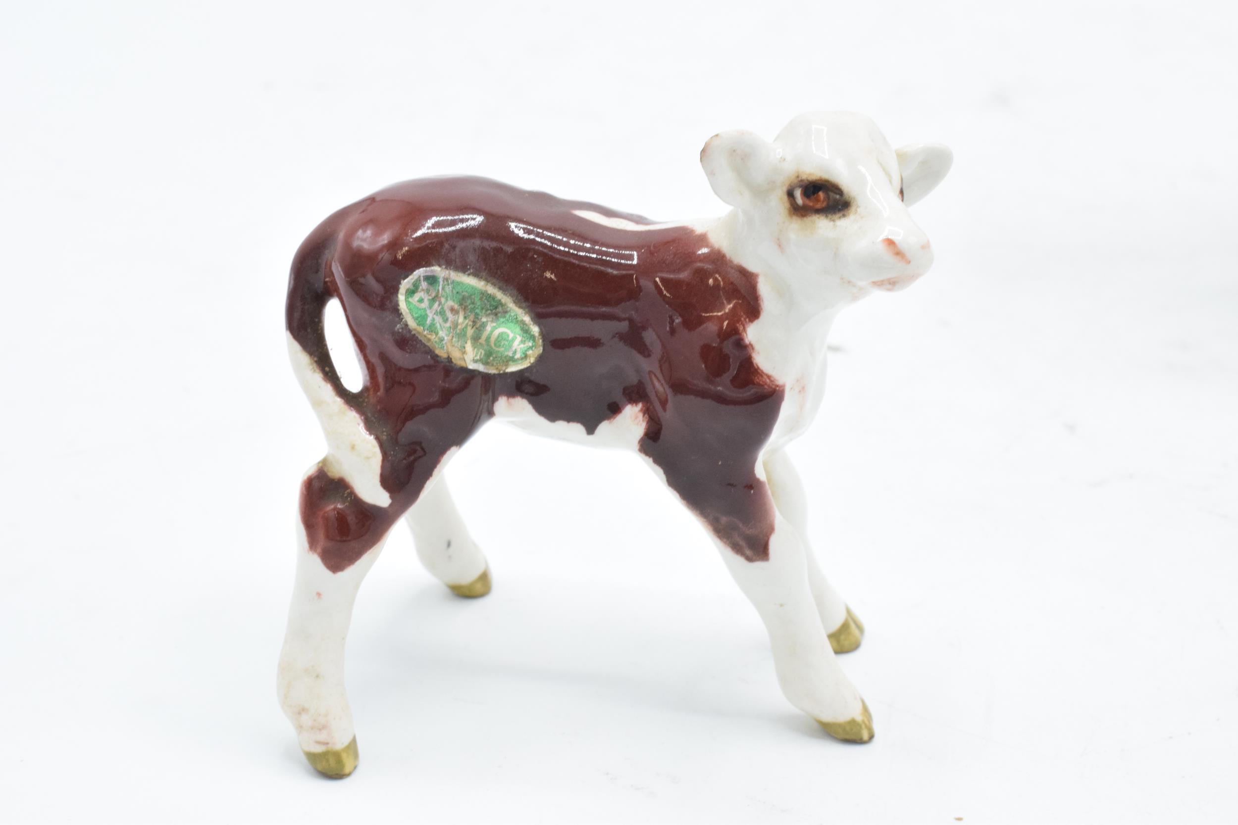 Beswick Hereford Calf 1406B together with Ayshire Cow Ch Ickham Bessie 1350 af (2). In good - Image 3 of 3