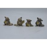 Beswick Bush Babies to include baby with mirror 1379, baby with rattle 1380 x 2 and baby holding