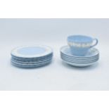 A collection of Wedgwood Queensware tea ware to consist of a tea cup, 5 saucers and 6 side plates (