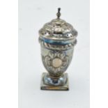 An ornate hallmarked silver cruet. 26.3 grams. Chester 1896.