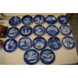 A collection of Royal Copenhagen Christmas plates to include 1970, 71, 74, 74, 75, 77, 78, 81, 82,