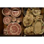 A large collection of pottery to include Adams English Scenic items in pink to consist of plates,