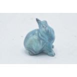 Beswick early blue glaze small seated rabbit scratching 824. In good condition with no obvious