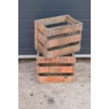 A good pair of W H Joule and Son brewery wooden advertising crates made by J B Kind and Son Box