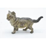 A 19th century bronze model of a wandering cat, presumed Austrian. 13cm long. In good condition with