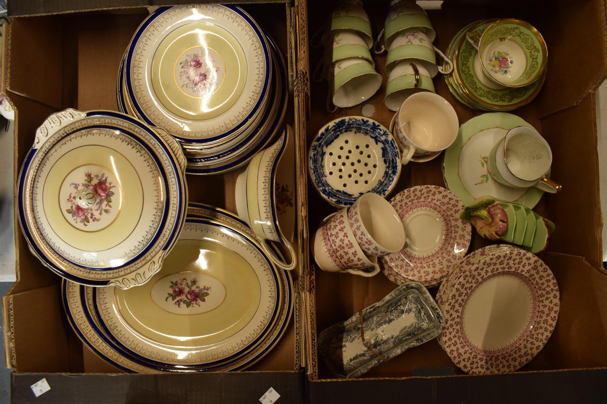 A mixed collection of items to include Johnson Bros Pareek dinner ware, various tea and dinner ware,