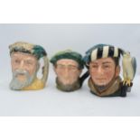 A trio of large Royal Doulton character jugs to include Robinson Crusoe, Falconer and Auld Mac (