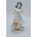 Royal Worcester Old Country Ways figure The Milkmaid 597/9500. In good condition with no obvious