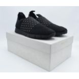 A pair of men's Jimmy Choo 'Oakland' slip-on fabric sneakers, with a ridged rubber sole and