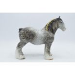 Beswick rocking horse grey shire 818 with stunning early decoration with blue shading. 22cm tall. In