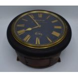 19th Century wooden circular school or similar wall clock 'Kilpin St Swithins Lane City' with