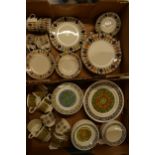 A large collection of Broadhurst Ironstone Kathie Winkle tea and dinner ware to include Mexico (23