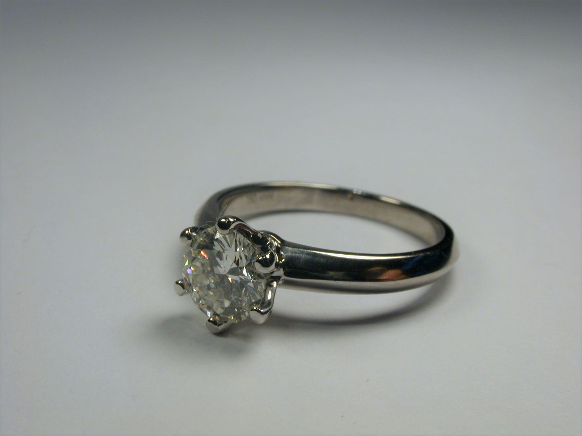 Ring WG 750, Achtachtel-Schliff Diamant TW/vvs ca. 1,02 ct. - 4,25 Gramm