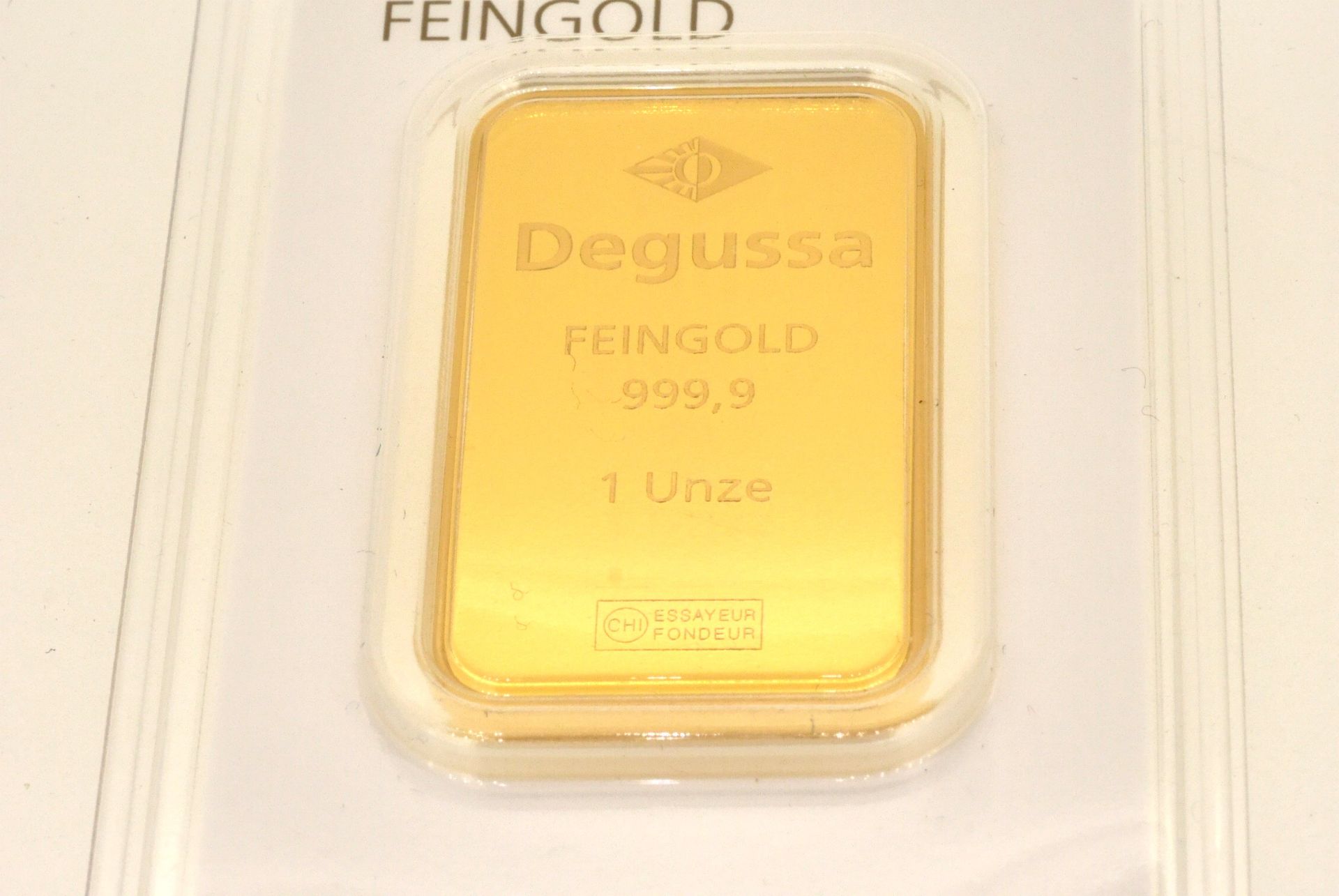 Degussa Goldbarren 999,9, 1 Unze