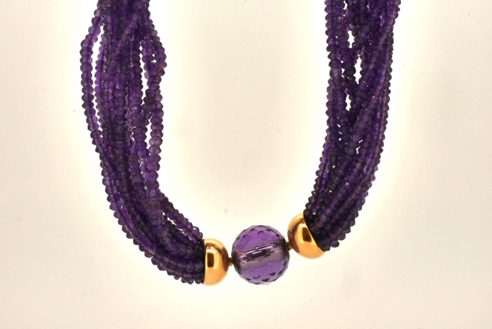 Amethyst-Collier mehrsträngig, Bajonett-Schließe, 44 cm - Bild 4 aus 4