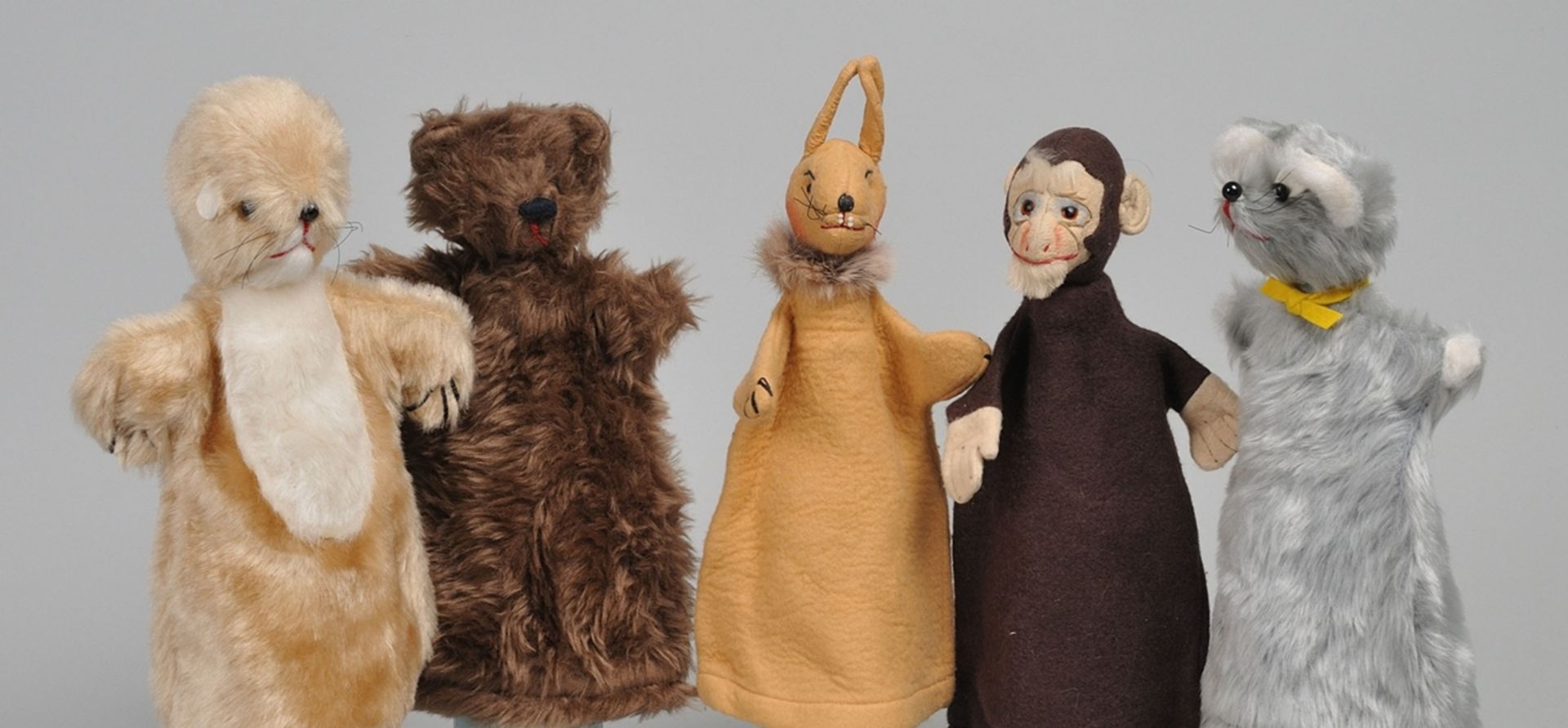 Fünf Dresdner Künstler-Handpuppen für Puppentheater