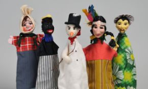 Fünf Dresdner Künstler-Handpuppen für Puppentheater