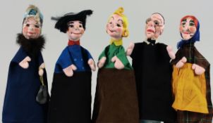 Fünf Dresdner Künstler-Handpuppen für Puppentheater