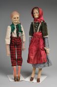 Künstler-Puppenpaar im Stil der Turiner Lenci-Puppen