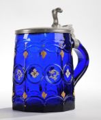 Deckelhumpen Kobaltblaues Glas.