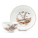 Tasse und Untertasse mit Jagdszenen Meissen, um 1755/60, die Bemalung Gottlob Sigmund Birckner