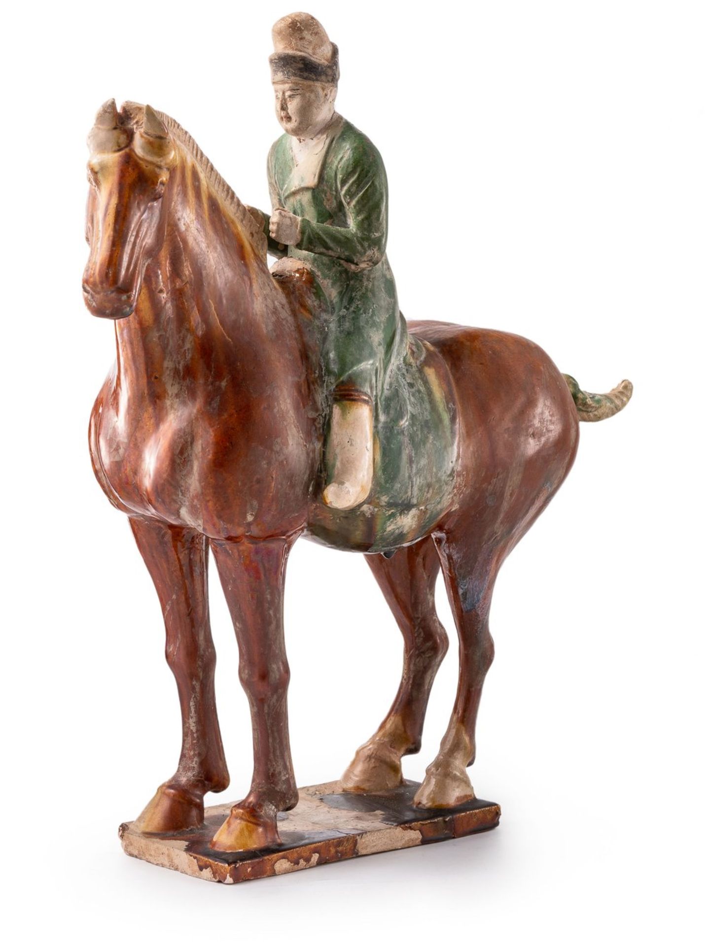 Stehendes Pferd mit Reiter China, Tang