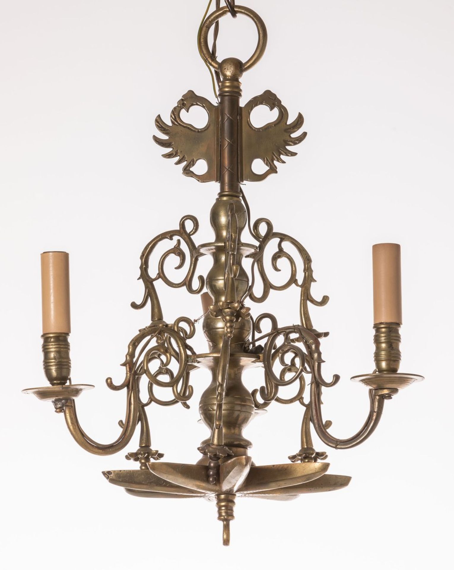 Bronzekrone im flämischen Barockstil mit Doppeladler 18./19. Jh.