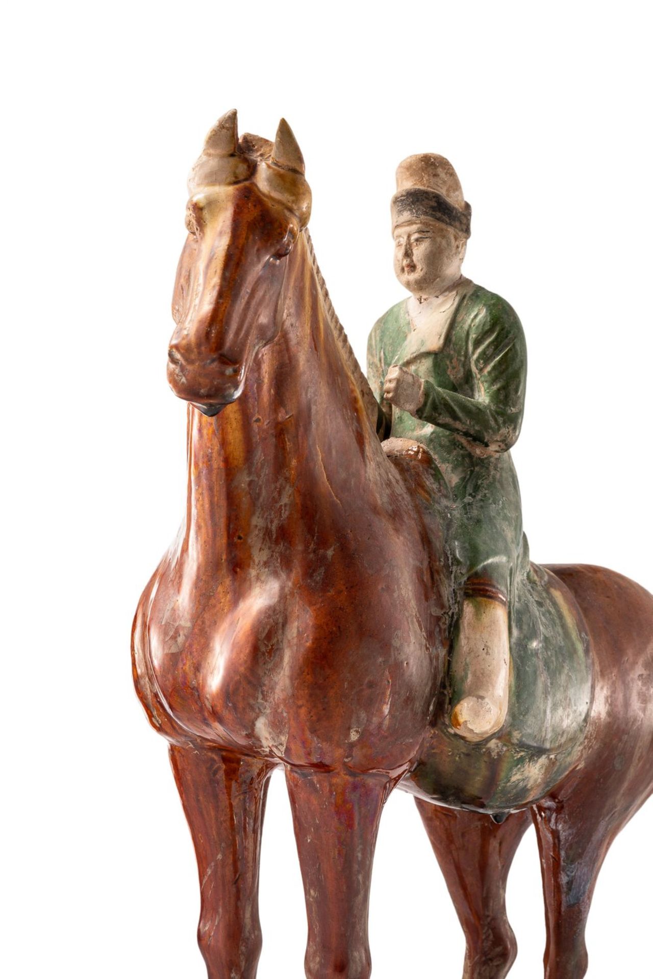 Stehendes Pferd mit Reiter China, Tang - Bild 3 aus 3