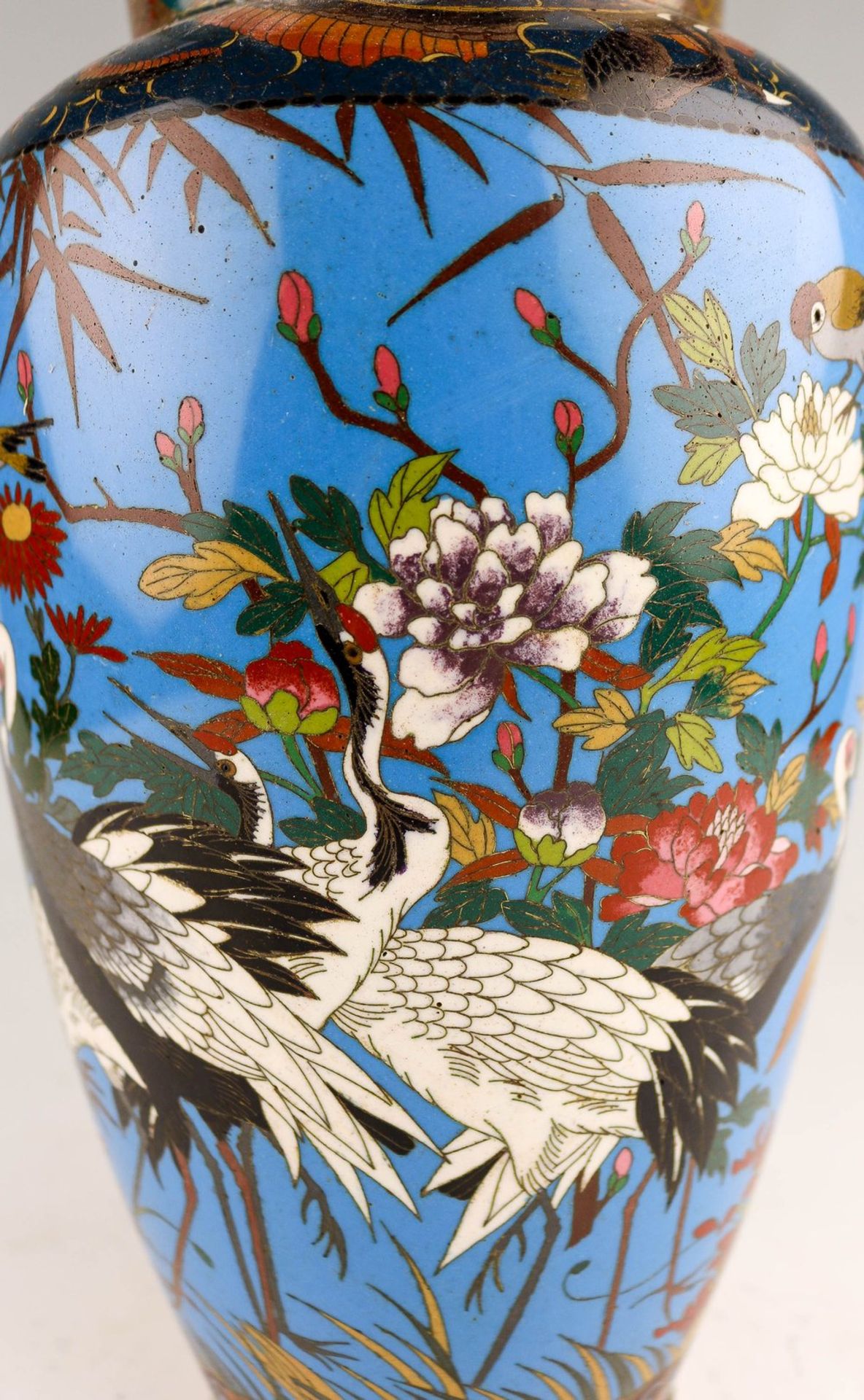 Leicht gebauchte Cloisonné-Vase Japan - Bild 3 aus 4