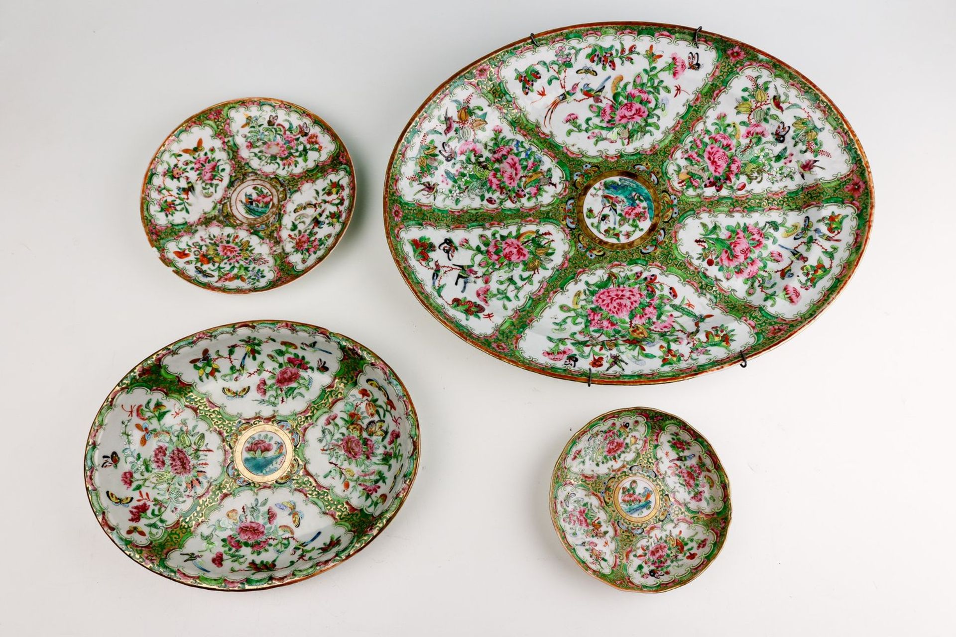 Ovale Platte, ovale Schale, Teller und kleiner Teller China, Kanton